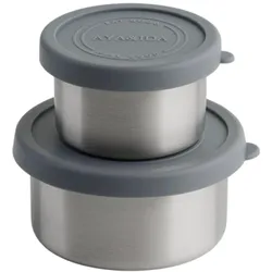 Aya & Ida 2er Set Snack Container 100ml + 200ml Dark Grey, Lunchbox, Grau