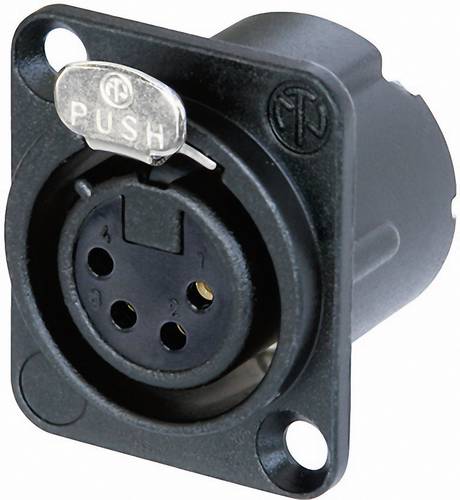 Neutrik NC4FD-LX-B XLR-Steckverbinder Flanschbuchse, Kontakte gerade Polzahl: 4 Schwarz 1St.