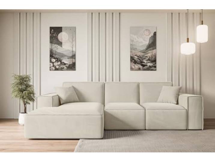 ALTDECOR Ecksofa in L-Form SERRA-L 266x169x80 - Beige Corner Sofa Bett Eckcouch Couch Wohnlandschaft Cauchsofa