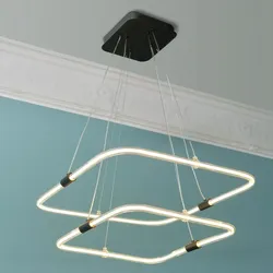 Osram Pendelleuchte Decor Tetragon Double in Anthrazit / Transparent 3-stufige dimmbar mit warmweißem Licht - imposantes Filament-Design