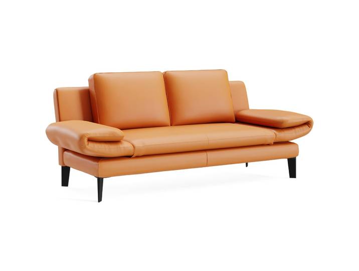 Elegantes Sofa Jarek Leder mandarin B 281 cm T 83 cm - Möbel Konfigurator: Traummöbel individuell zusammenstellen - Sofa