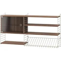 Wandregal Hängeschrank Glas Beige Walnuss