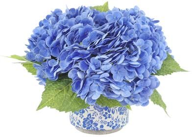 Creative Labs Real Touch Hydrangeas Arranged in Decorative Ceramic Pot