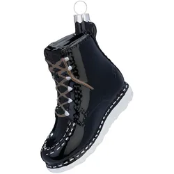 Holly & Jolly 1 Christbaumschmuck Glas 12cm Schnürboots Schuh Figur Weihnachtsbaum Anhänger Christbaumanhänger Weihnachtsbaumschmuck Weihnachtsdeko Glasfigur
