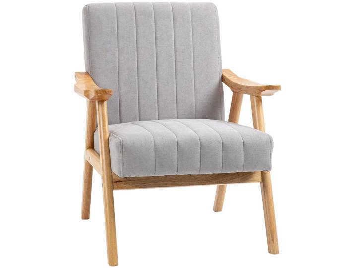Redom Sessel Polyester Samtoptik mit Armlehnen 68/74/82 cm Hellgrau, 74x82x68 cm, Wohnzimmer, Sessel, Polstersessel