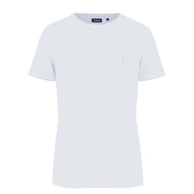 T-Shirt JOOP "Tia", Damen, Gr. 40, weiß, Jersey, Obermaterial: 100% Baumwolle, slim fit, Rundhals, Shirts T-Shirt, mit tonigem Logo-Stitching, schmale Form