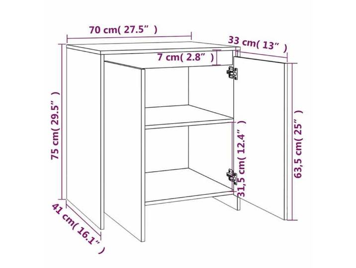 Commode intérieur - Brun - Buffets 2 pcs - Chêne fumé Bois d'ingénierie LL4294