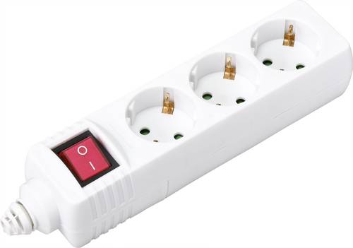 Sygonix BT-2372210 Steckdosenleiste mit Schalter 3fach Weiß