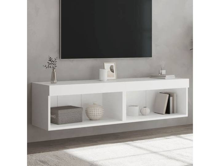 Meubles TV avec Lumières LED 2 pcs Armoires de Télévision Murales avec Rangement Meubles Télé Suspendus Moderne 837128