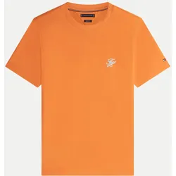T-Shirt mit Logo-Stickerei Orange XL