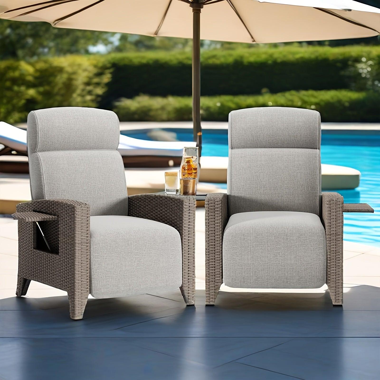 Liegebett - Gartenstuhl - Liegestuhl - Sonnenliege - Loungestuhl - Rattan - Verstellbare Rückenlehne