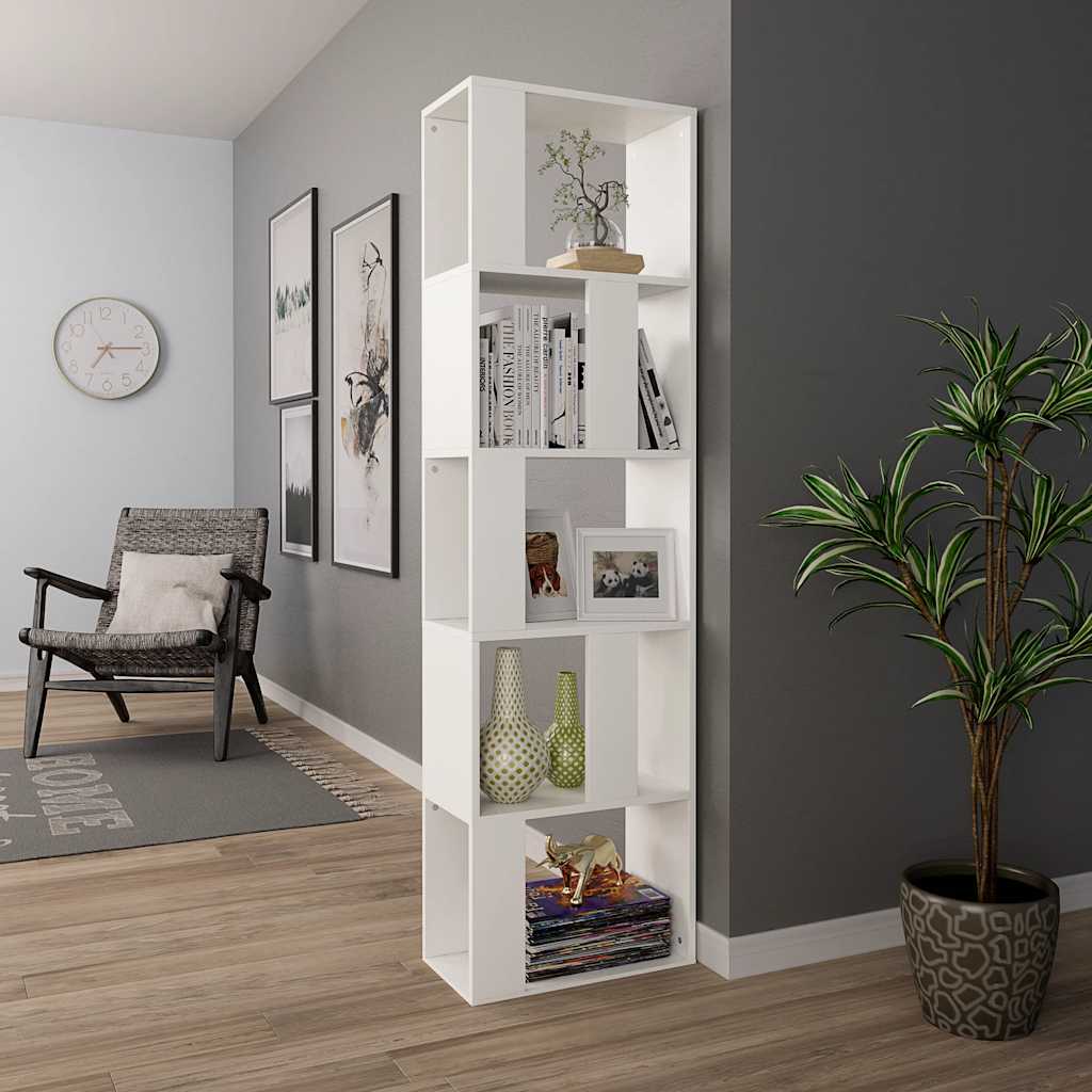 vidaXL Bibliothèque/Séparateur de pièce Blanc Bois d’ingénierie