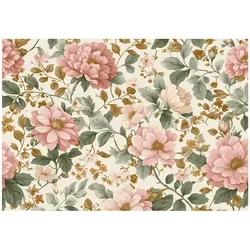 FOTOTAPETE Blumen Vintage Beige 300x210 cm