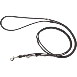 Nobby Smycz regulowana skrzana dla psa, brzowy/czarny, M-L, 20mm/200cm (Hund), Halsband + Leine
