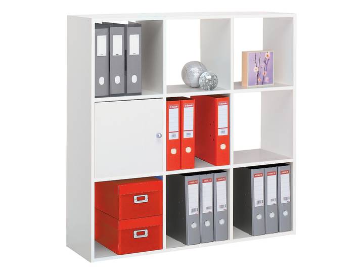 Bibliothèque multicases Color - 9 cases - Blanc