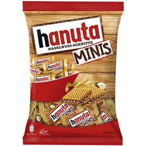 Hanuta Waffeln Minis Haselnuss-Schnitte, Kakaocreme & Haselnüsse, einzeln verpackt, 200 g, 19 Stück