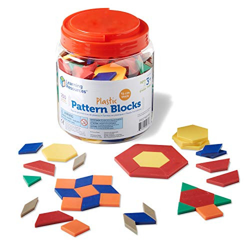 Learning Resources Plastic Patroon Blokken Set, 250 stuks, 0,5 cm dikte