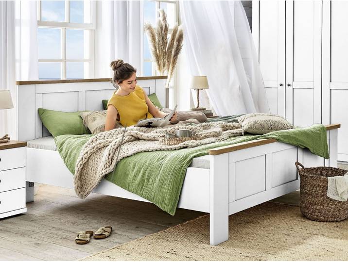 SANSIBAR LIVING Holzbett Bett SANSIBAR AALBORG weiß