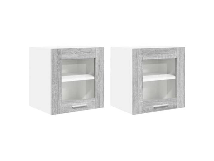 Helloshop26 2 Stück Moderne Hängeschränke effektive Aufbewahrung 40 x 31 x 40 cm aus Holz grau Sonoma 02_0053252
