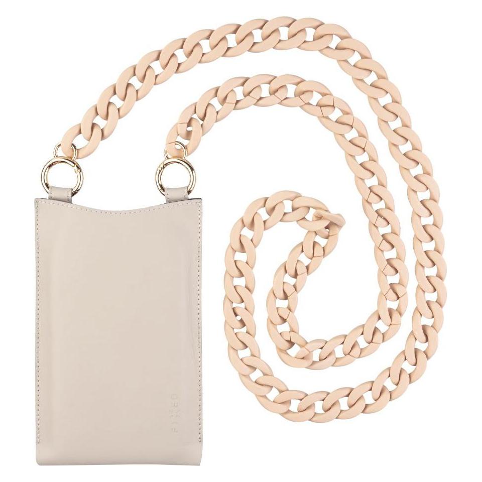 Fixed - Universal Shoulder Bag Venezia Leather (FIXVEN-CR) - for Mobile Phones 7" - Cream (Universal) (FIXVEN-CR)