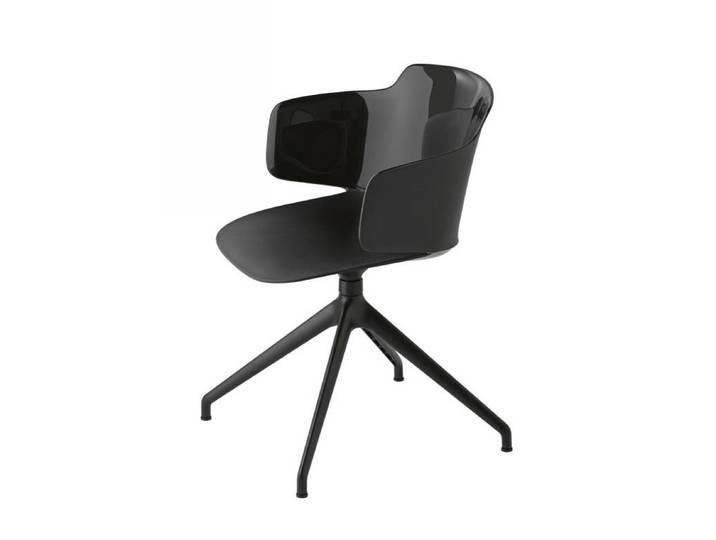 ET AL chaise pivotante avec accoudoirs CLASSY 1087 (Couleur au choix - Polypropylène et aluminium poli)