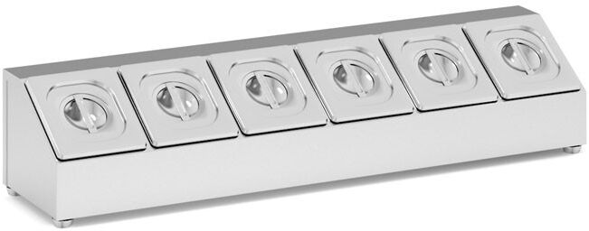 B2B Partner Edelstahl- Aufsatzboard für 6 GN Behälter, 1025 x 245 x 215 mm