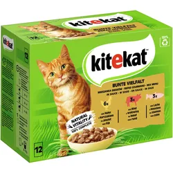 KITEKAT BunteVierfalt in Sauce 12 x 85 Gramm Katzennassfutter