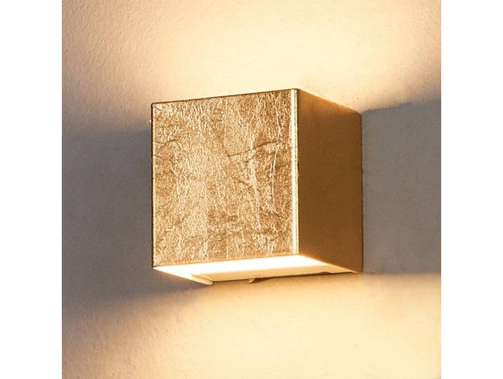 Wandlampe Quentin Lindby, messing / gold, für Flurbereich, Metall, Modern, LED Wandleuchte, Wandlampe Innen