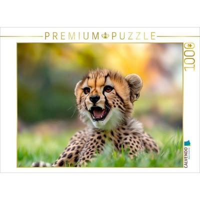 CALVENDO Puzzle Gepardenbaby voller Lebensfreude | 1000 Teile Lege-Größe 64x48cm Foto-Puzzle für glückliche Stunden, von , Calvendo Puzzle