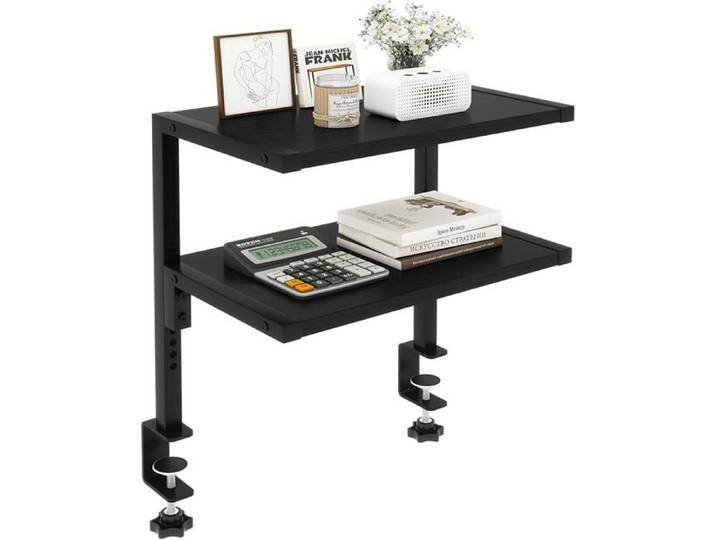 Étagère de Rangement réglable à 2 Niveaux pour Accessoires de Bureau au-Dessus ou au-Dessous du Bureau 32 8 33X20X41CM No VITRINE
