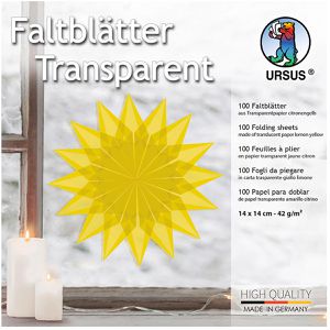 Ursus Faltblätter 2506112, aus Transparentpapier, 14 x 14cm, 42g/m², zitronengelb, 100 Blatt