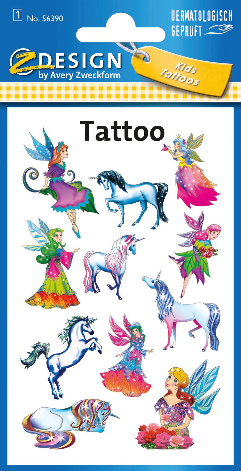 AVERY Zweckform Klebetattoo Elfen, Einhörner 56390