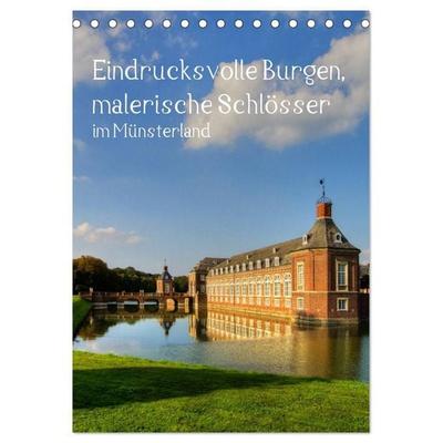 Eindrucksvolle Burgen, malerische Schlösser im Münsterland (Tischkalender 2027 DIN A5 hoch), CALVENDO Monatskalender
