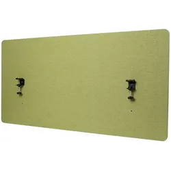 Proregal Akustik-Tischtrennwand | HxBxT 60x120x2 cm | doppelwandig Stoff Grün | Büro-Sichtschutz Schreibtisch Pinnwand
