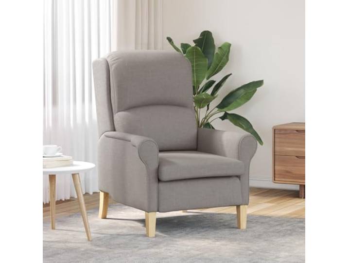 HEFZGDB Moderner Sessel Taupe Polyesterstoff mit Holzbeinen Mittel Ergonomischer Komfort und Strapazierfähiger Bezug für Wohnzimmer Schlafzimmer Büro
