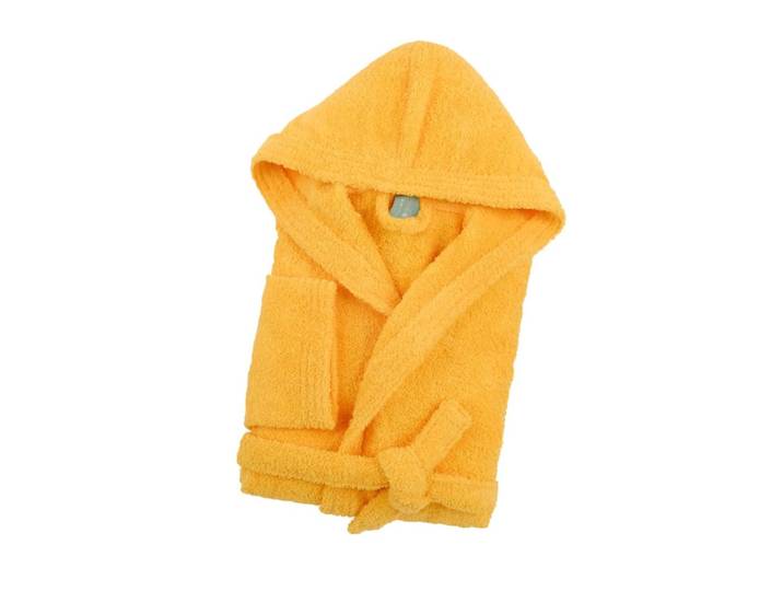 Peignoir adulte cocooning en coton jaune 2xl
