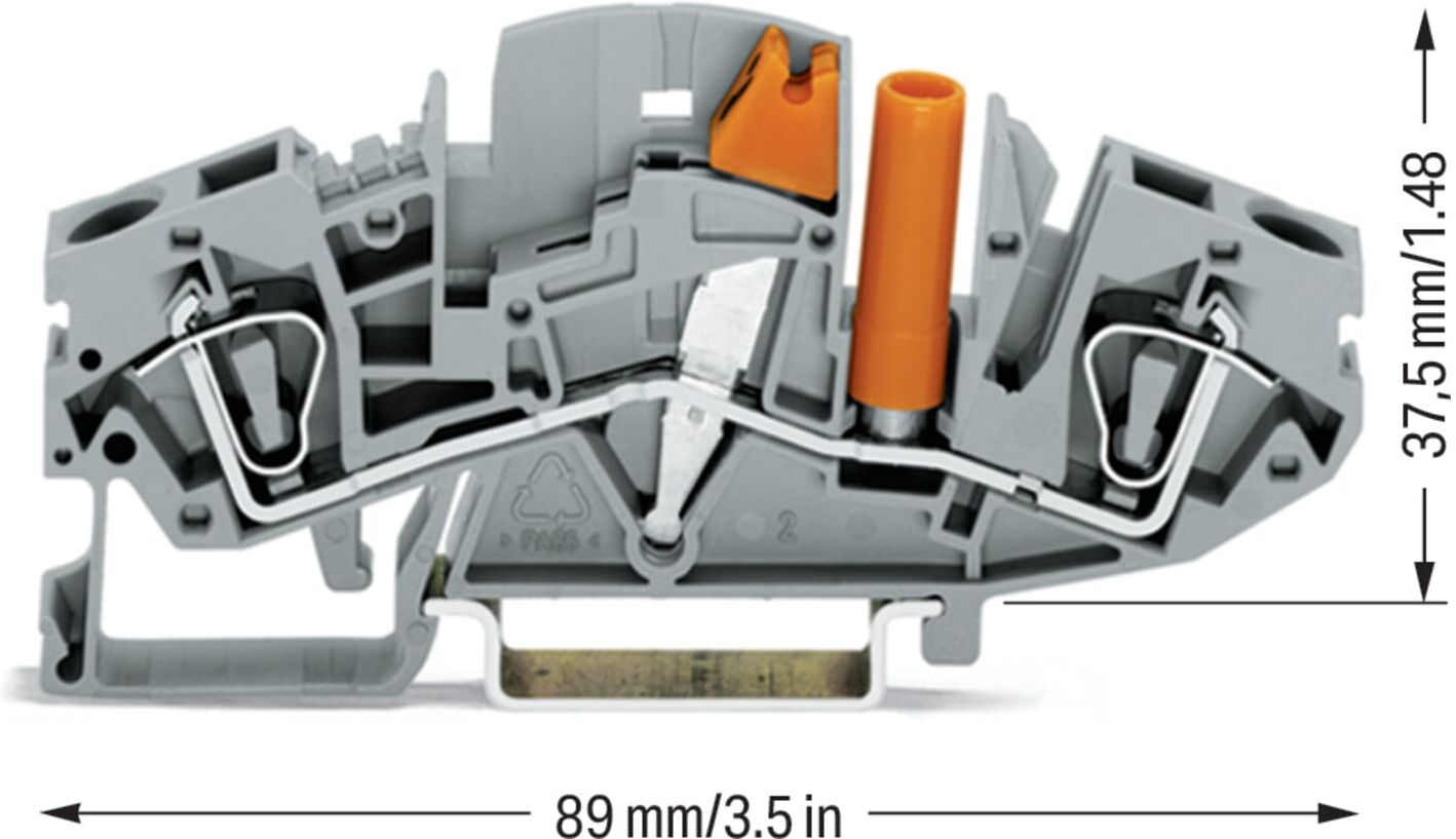 WAGO Trennklemme 2-Leiter 282-811 orange 6mm²)