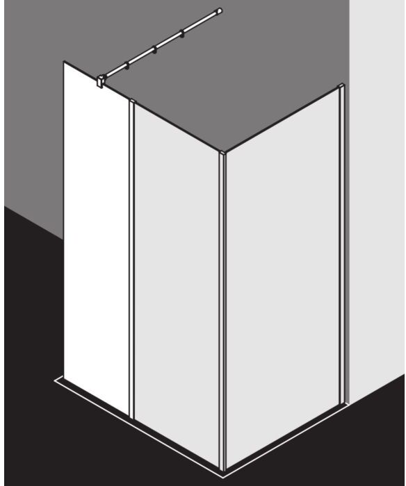 Kermi Xb Glasanlage XBWIH04020VJK 40x200cm, silber hochglanz, ESG Spiegelglas, ESG klar
