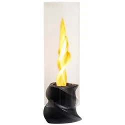 Divina Fire NIZZA Schwarzer Bioethanol-Kamin, Tischkamin, Durchmesser 14,5 x Höhe 46,5 cm, für den Innen- und Außenbereich