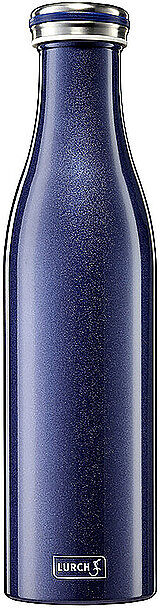 LURCH Isolierflasche - Thermosflasche Edelstahl 0,75l Blau Metallic dunkelblau B