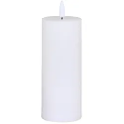 Chic Antique Stumpenkerze mit LED inkl. Batterie, H15/Ø6 cm, weiss