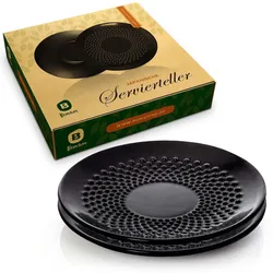 Bonvivre® Dessertteller aus emailliertem Gusseisen Ø 15 cm - 2er Set | Kuchenteller Untersetzer Untertasse im asiatischen Stil