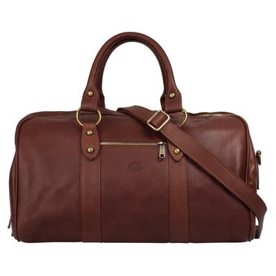 Reisetasche PIKÉ "PIKÉ Herren, Damen echt Leder, Made in Italy", Gr. B/H/T: 42cm x 31cm x 20cm onesize, braun, Leder, gepflegt, Taschen Reisetasche, echt Leder, Made in Italy