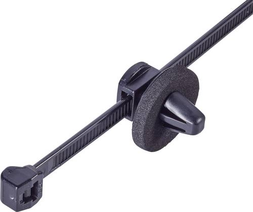 HellermannTyton 150-37799 T50ROSSFT6,5 16-3MD Kabelbinder 200mm 4.60mm Schwarz mit Spreizanker am Teller gedichtet