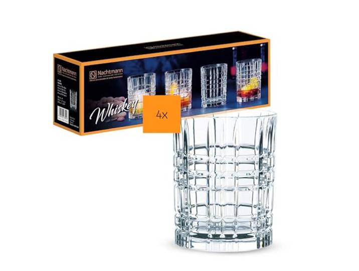 Spiegelau & Nachtmann Square 101050 Lot de 4 Verres à Whisky\, 345 ML