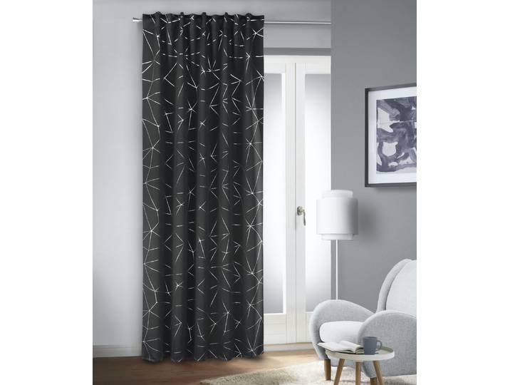 Vorhang HOMING Jorvin Gr. 1, schwarz, B:135cm H:245cm, Polyester, Gardinen, Vorhang, Fertigschal