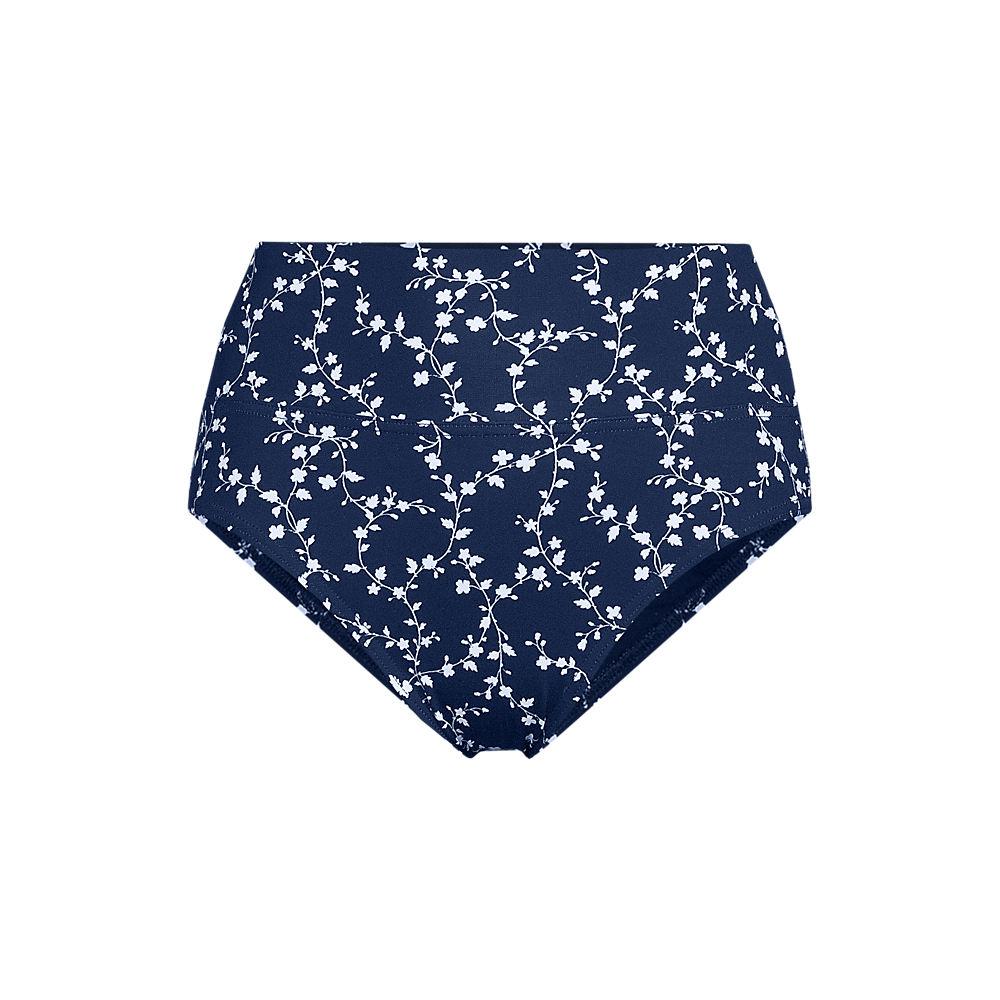 Bikinihose zum Umschlagen, High Waist, für Damen, Damen, size: regular, Blau, Nylon-Mischung, by Lands' End