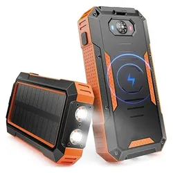 SIGN Solar Powerbank with Wireless Charging, 20000mAh - Orange (20000 mAh), Powerbank, Orange