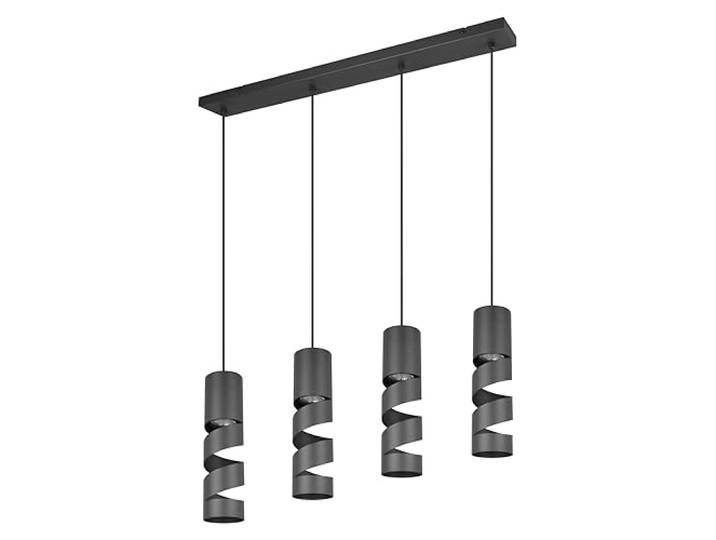 Trio Leuchten Pendelleuchte Stream 364000432, Metall Schwarz matt, exkl. 4x GU10