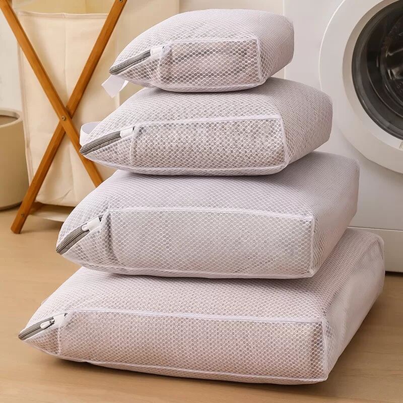 INF Ensemble de 6 sacs à linge en maille alvéolée : Grand, Moyen, Petit, Très Grand + Sac à Soutien-gorge Coquillage + Sac à